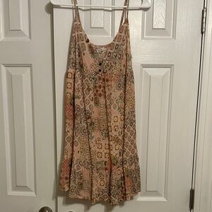 BE COOL Floral Patchwork Dress - Pink and Brown